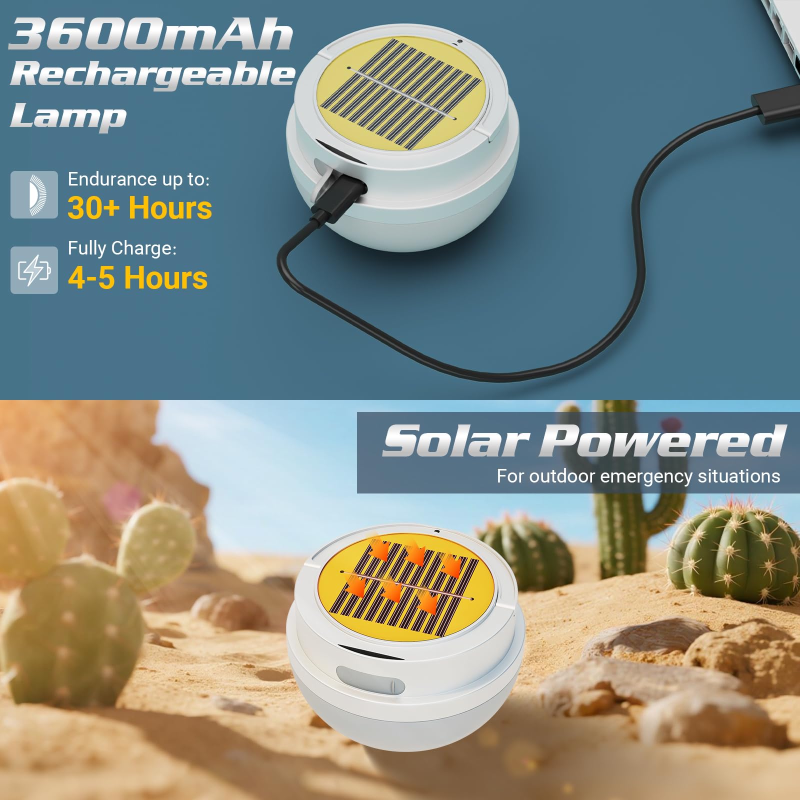 NAKCNM Lampada da campeggio, 2000 lumen, lanterna solare da campeggio con telecomando, 3600 mAh ricaricabile USB-C, 3 modalità, impermeabile IP65, portatile, da appendere per tenda, escursionismo