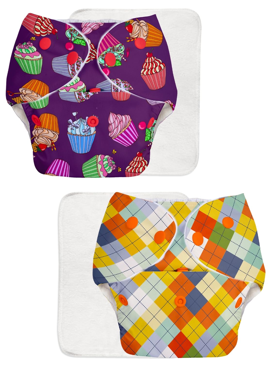 SuperBottoms BASIC - Assorted Pack of 4 (2 Shell + 2 Insert) Cloth Diaper For Baby | Reusable Cotton Cloth Diaper | 0-3 Years | Freesize | Adjustable | Reduces Rash | With Quick Dry Pad/Insert-image-8