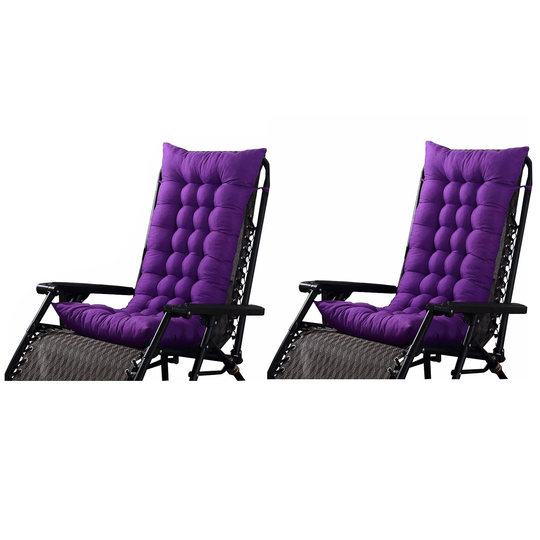 Coussin de chaise de jardin dossier haut avec 6 sangles pour un maintien fixe