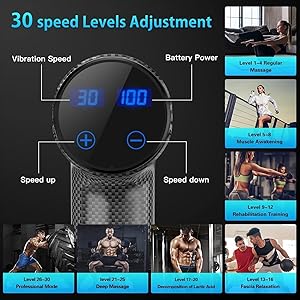 MQTDIK Massage Gun Deep Tissue for Athletes, Muscle Percussion Massagers Gun for Neck Back with 10 Heads, 30 Adjustable Speeds Portable Handheld Electric Massager for Body Relaxation, Carbon MQTDIK Massage Gun Deep Tissue for Athletes, Muscle Percussion Massagers Gun for Neck Back with 10 Heads, 30 Adjustable Speeds Portable Handheld Electric Massager for Body Relaxation, Carbon