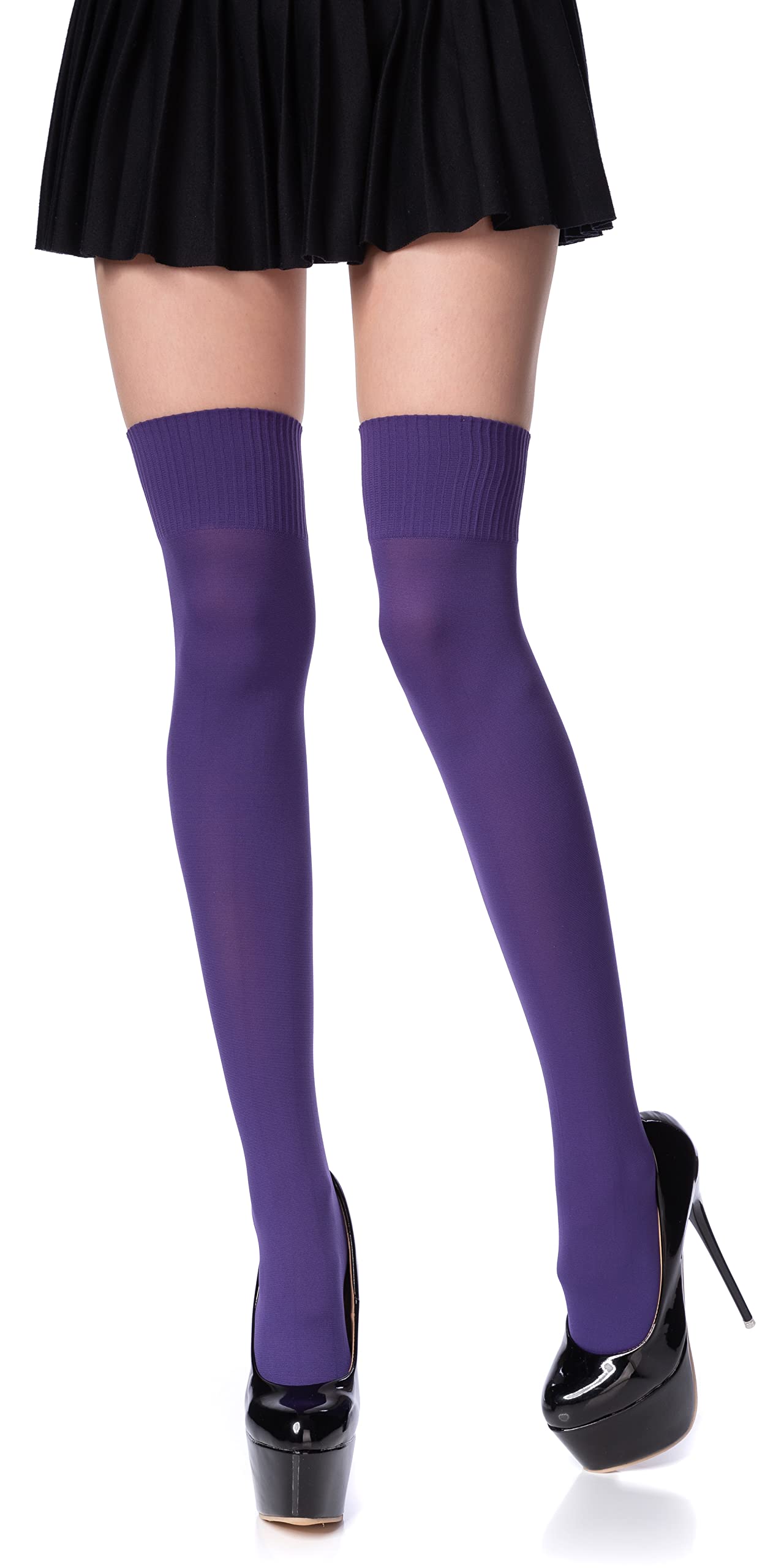 Romartex Women Girl Thigh High Socks Overknee Over the Knee High Socks Stockings, Purple