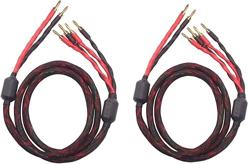 Miniatura 2 de Cable de altavoz bifilar k4B-2B (2 conectores banana - 4 conectores banana), juego de 1 par (total 12 conectores banana), k4B-2B
