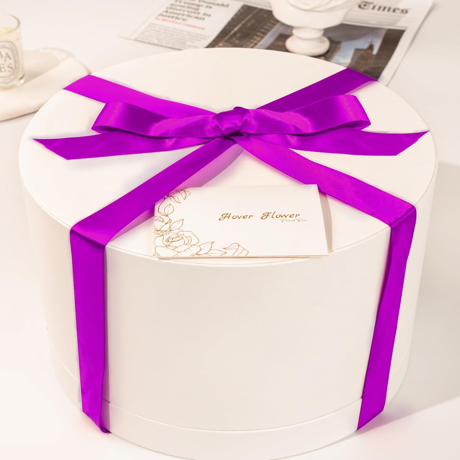 27 Forever Roses in Luxury White Box, Eternal Real Roses Birthday Gifts for Women, Preserved Flowers for Delivery Prime, Anniversary, Valentine's Day, Mothers Day for Mom (Purple) - Image 2