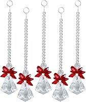 Vista 4 de rockcloud Prisma de cristal transparente colgante de cascabel, decoraciones de festividades, adornos para árbol de Navidad, atrapasoles, recuerdo