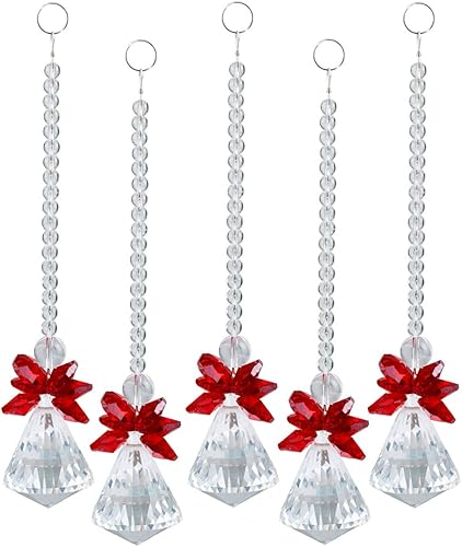 rockcloud Prisma de cristal transparente colgante de cascabel, decoraciones navideñas, adornos para árbol de Navidad, atrapasoles, recuerdo de boda,