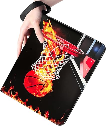 Miniatura 7 de Carpeta de tarjetas de baloncesto con mangas, 900 bolsillos para tarjetas intercambiables, 9 bolsillos con 50 fundas extraíbles con cremallera,