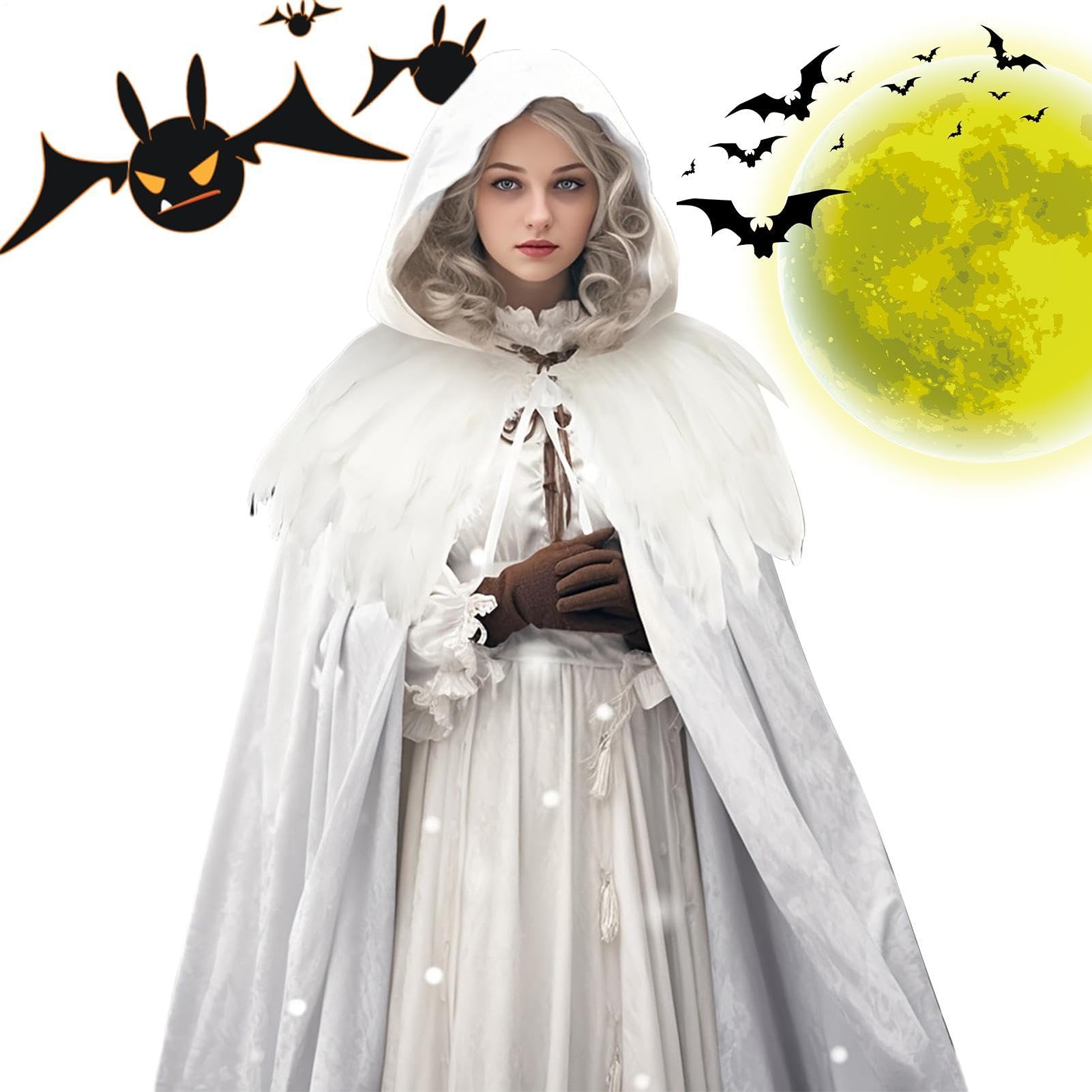 Capa con Capucha para Mujer Túnica Larga Unisex Disfraz De para Halloween | Disfraz de capa de terciopelo con capucha Para Adultos Carnaval Festividades Y De s Cosplay Actuación Escénica Mascarada