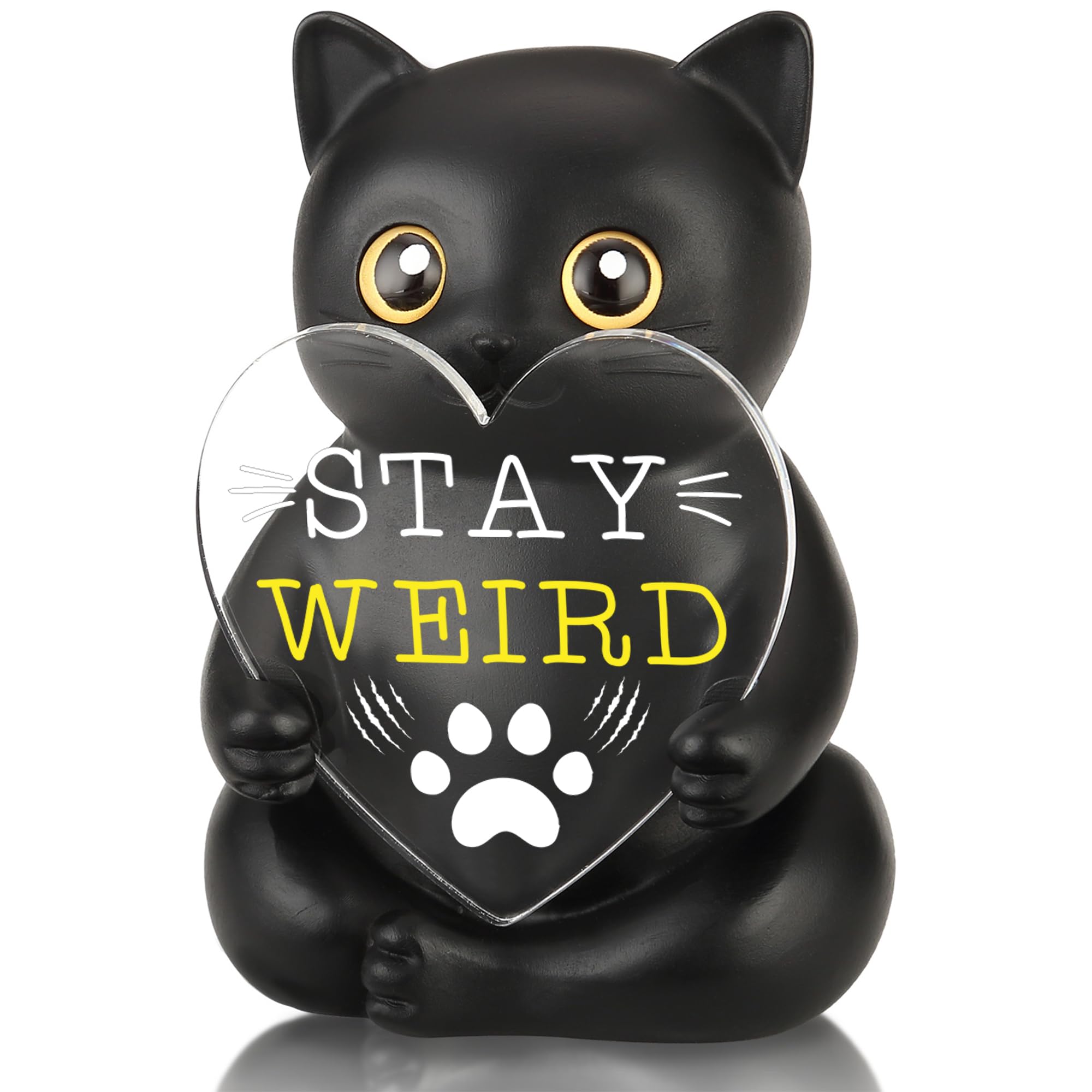 Figurine chat noir CINRLLA CRD920 contre le stress, deco de table originale pour bureau