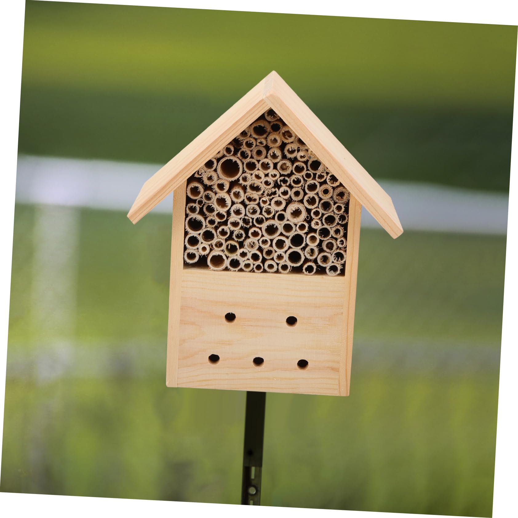 Hängendes Holzbienenhaus für Garten, Holz Außenbereich | Beobachtung von Bienenbestäubern, für Kinder Lehrreich, Individuell Bemalbar, Dekoratives Nest
