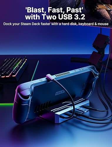 Miniatura 5 de JSAUX Estación de acoplamiento M.2 6 en 1 para Steam Deck/ROG Ally con juego de cargador adaptador de CA de 65 W, HDMI 2.0 4K @60Hz, Ethernet,