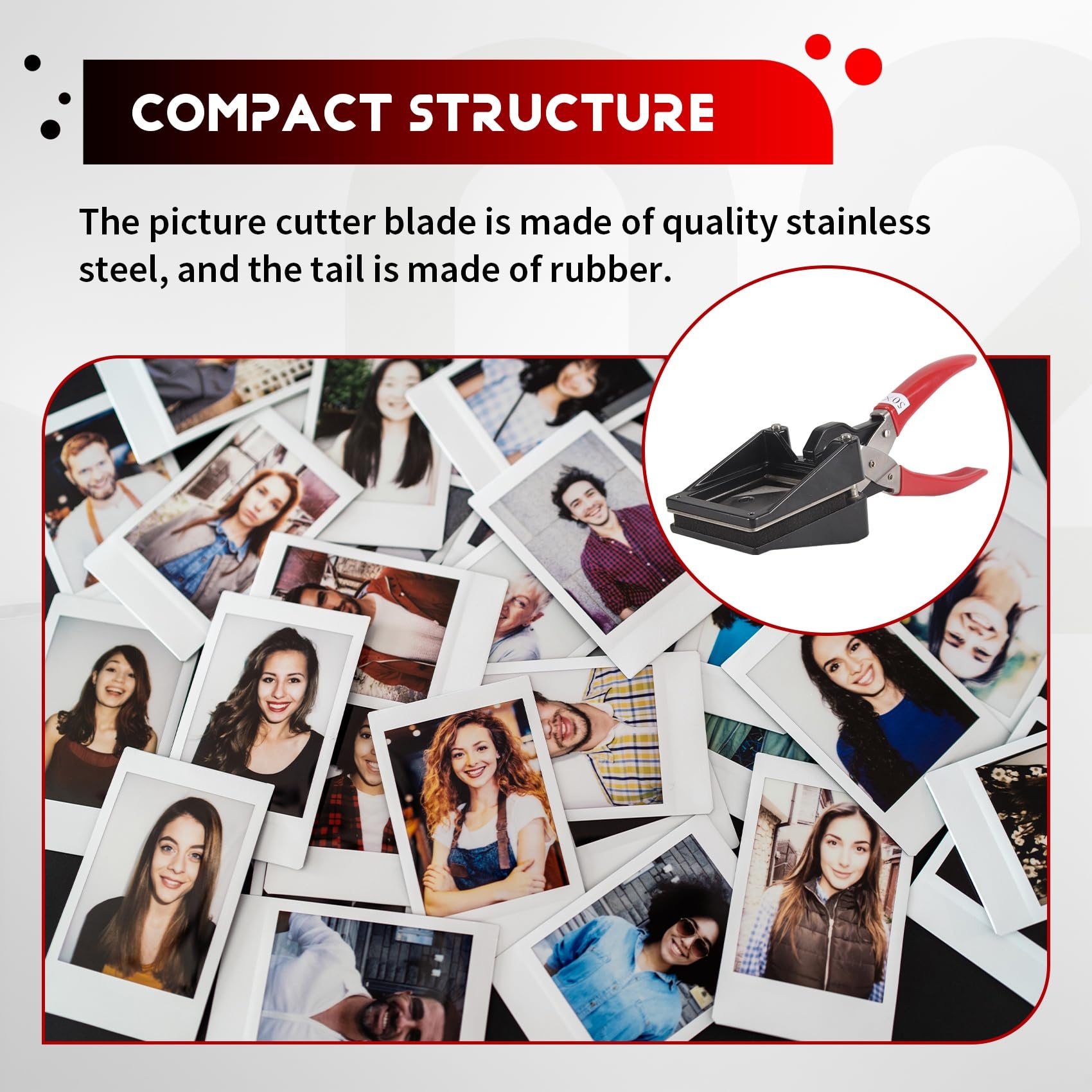 1 PCS Handheld Passport Photo Cutter Noir Métal Photo ID Die Cutter Punch Photo Cutter Papier pour Bureau Famille