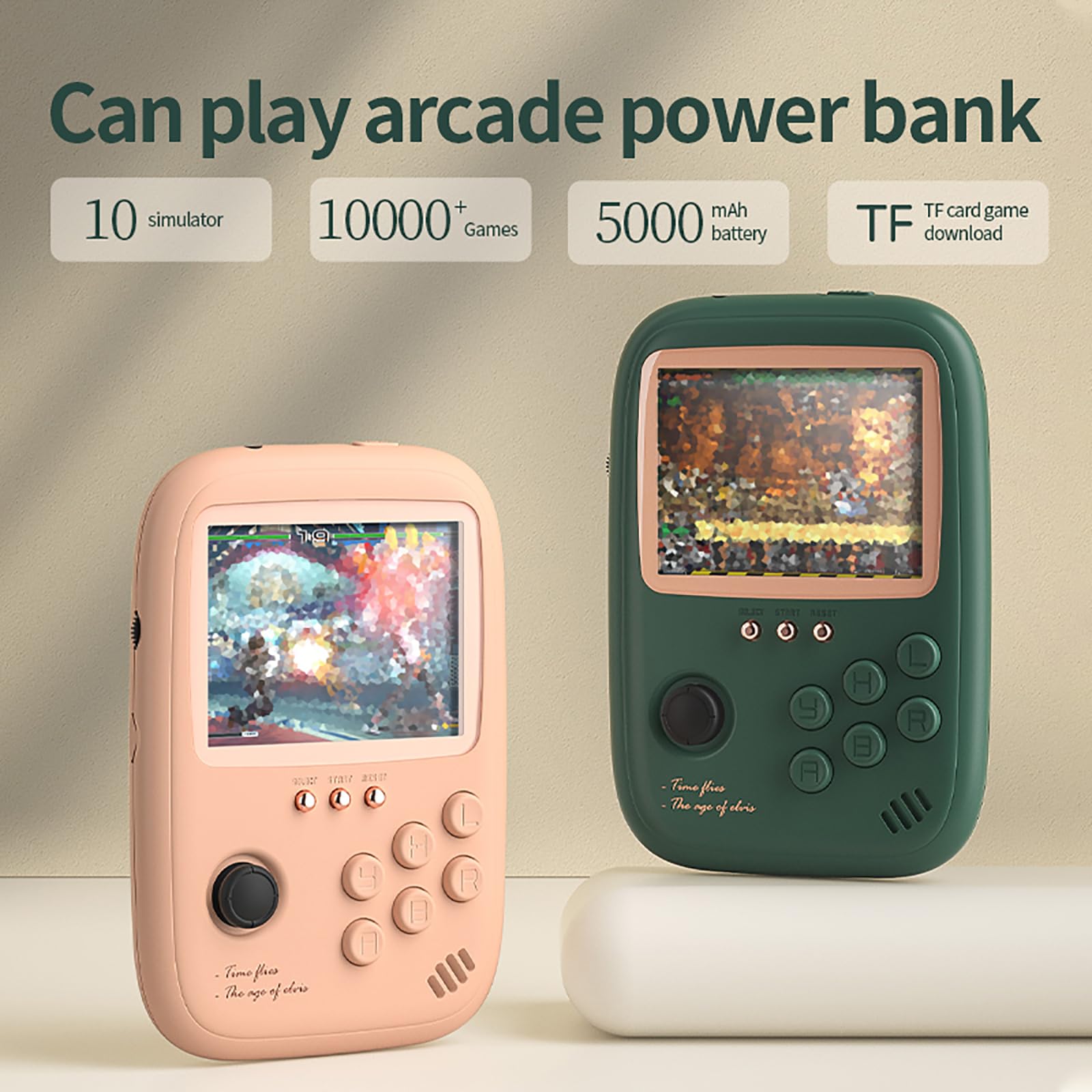 Konsola Do Gier Power Bank, Dwuosobowy Power Bank Arcade, Akumulator O Dużej Pojemności 5000 MAh, Możliwość Podłączenia Do Uchwytu Zewnętrznego, Obsługuje Projekcję Ekranu Telewizora