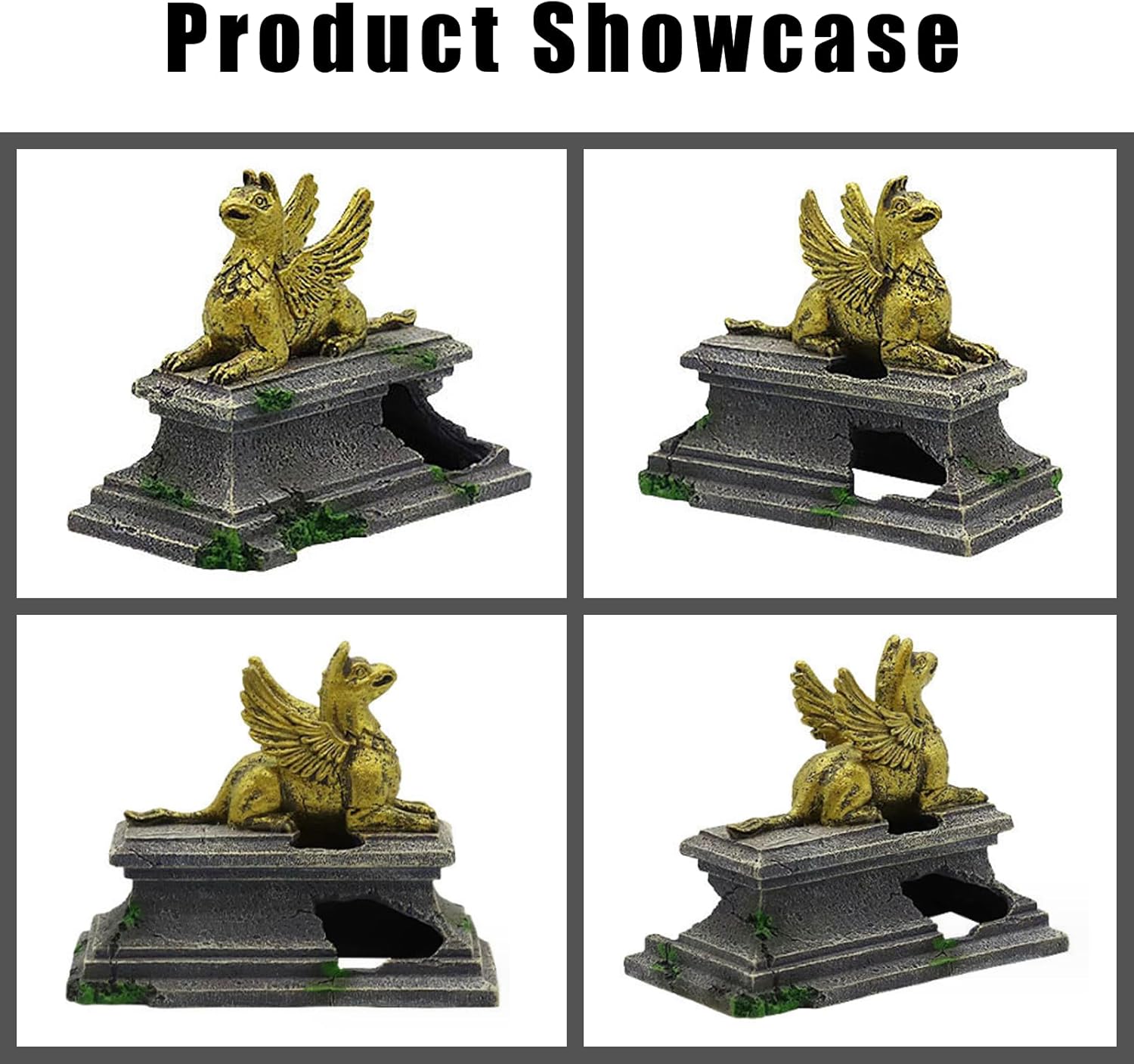 Retro Buddha Sculpture,Fish Tank Aquarium Reptile Tank Resin Decorative Ornaments for Amphibious Reptiles Pets and Fish Hiding Habitat Breeding Nests