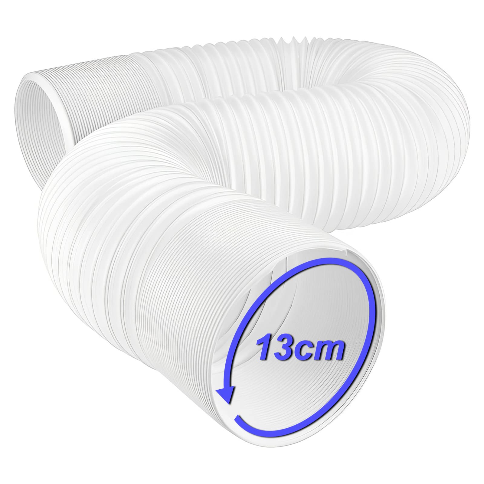 Ninyoon Portable AC Hose, Counterclockwise Air Conditioner Exhaust Vent 13cm Diameter, Length Flexible 0.45 to 2 Meters, Parts & Accessories Hose Replacement Thread for Delonghi LG and other Brands AC