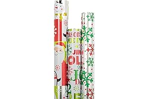 JAM Paper Assorted Gift Wrap | Christmas Foil Wrapping Paper