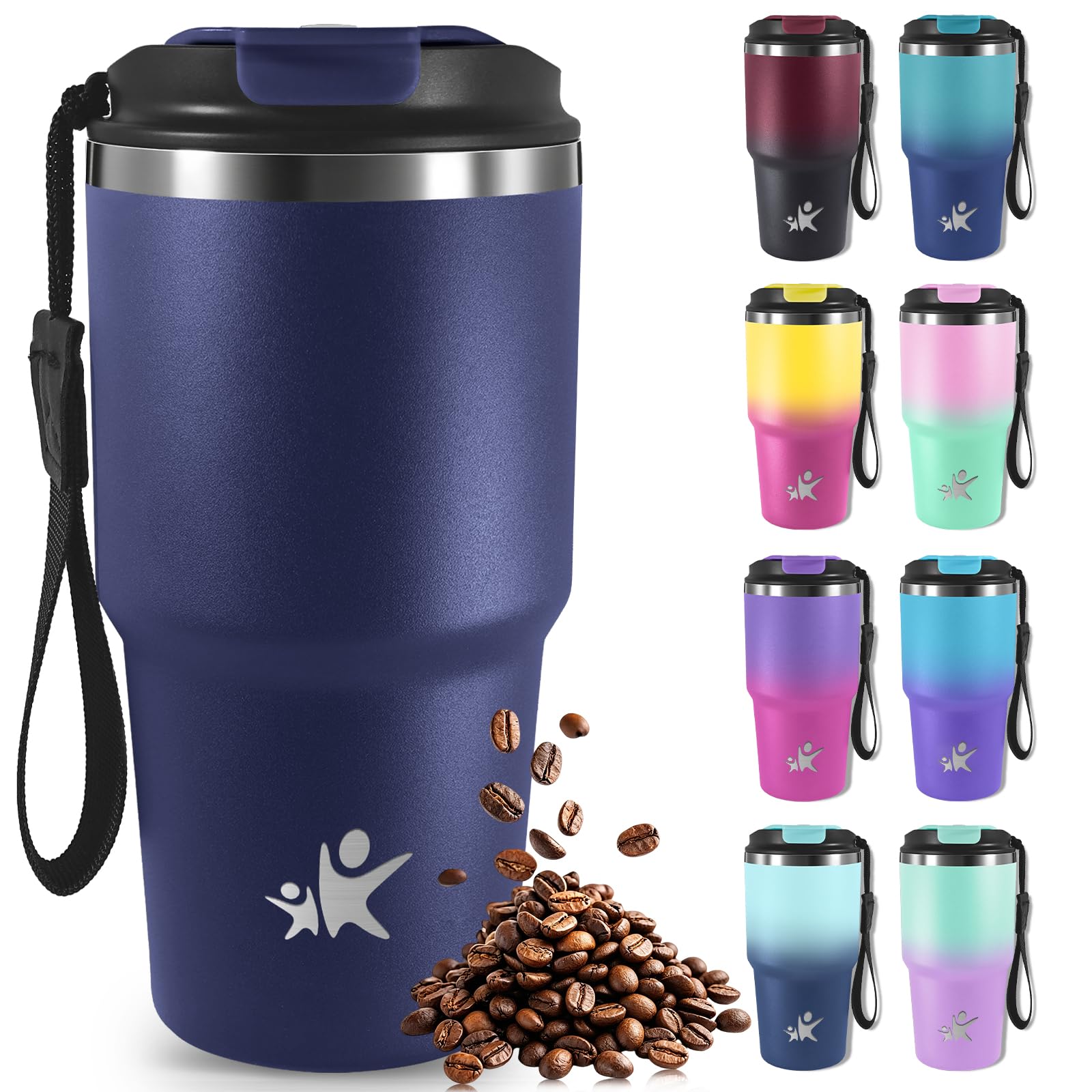 Mujigaga 20oz Thermal Mug, Coffee Thermos, Thermal Tumbler with Leak Proof Lid, Travel Mug, Airtight Portable Travel Tumbler for Hot and Cold Coffee, Water and Tea