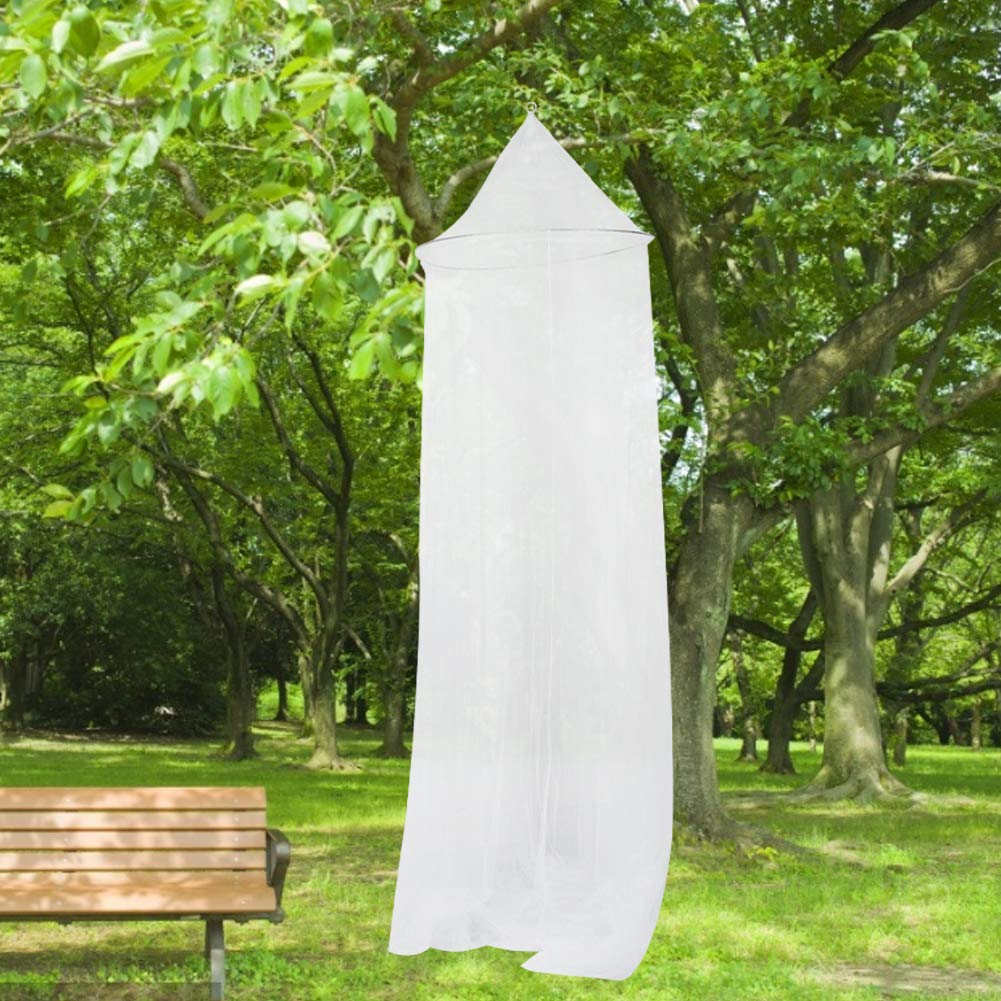 Liukouu Lace Mosquito Bed Net, Bed Canopy, Mesh White Round Dome for Home Decor Travel Outdoor Kids Room Against Mosquitos - Image 2