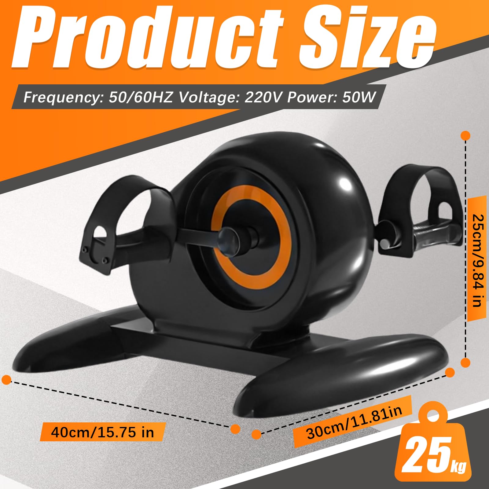 Pedaliera Riabilitazione, Cyclette da Seduti Pedaliera per Anziani con 20 Velocità 50W 220V Pannello di Controllo a Pulsanti Trainer Reversibile per Gambe da Seduti