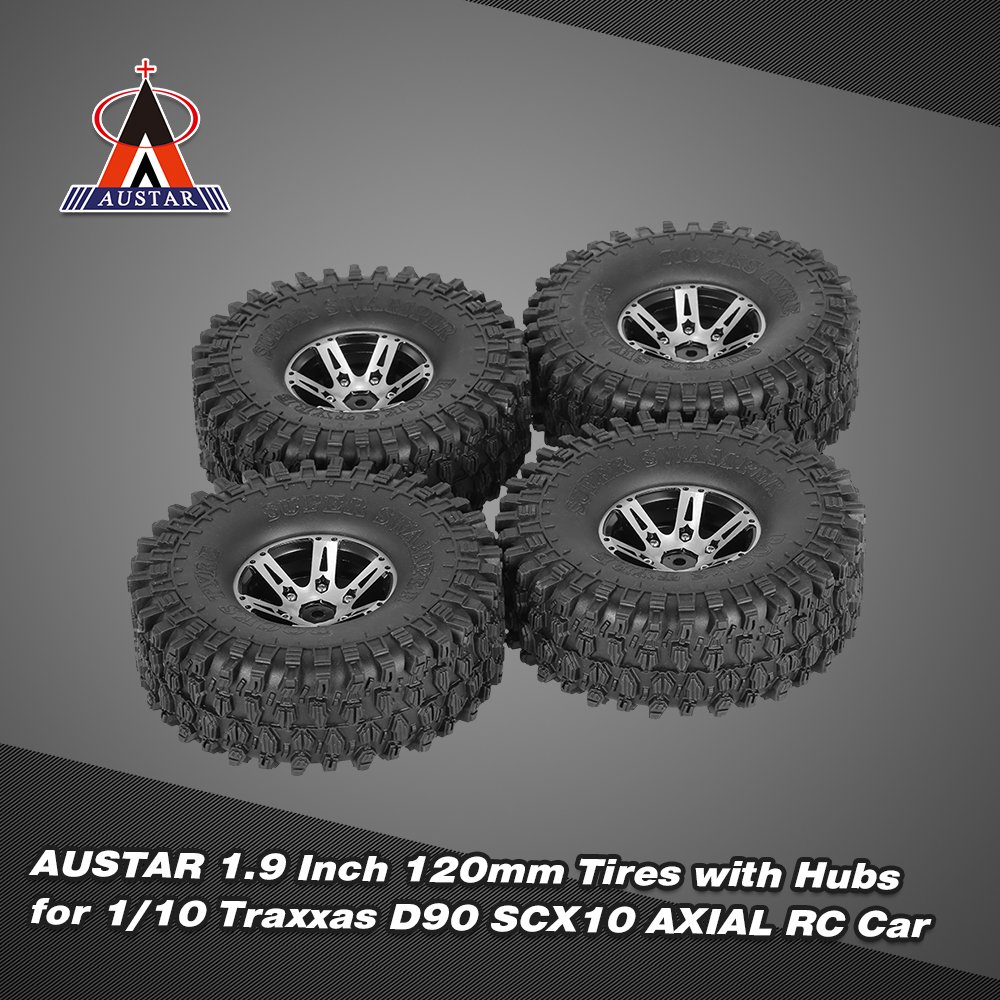 4 sztuk AUSTAR AX-5020A 1,9 cala 1/10 opony Rock Crawler z metalowym wiadrem do samochodu SCX10 AXIAL RC
