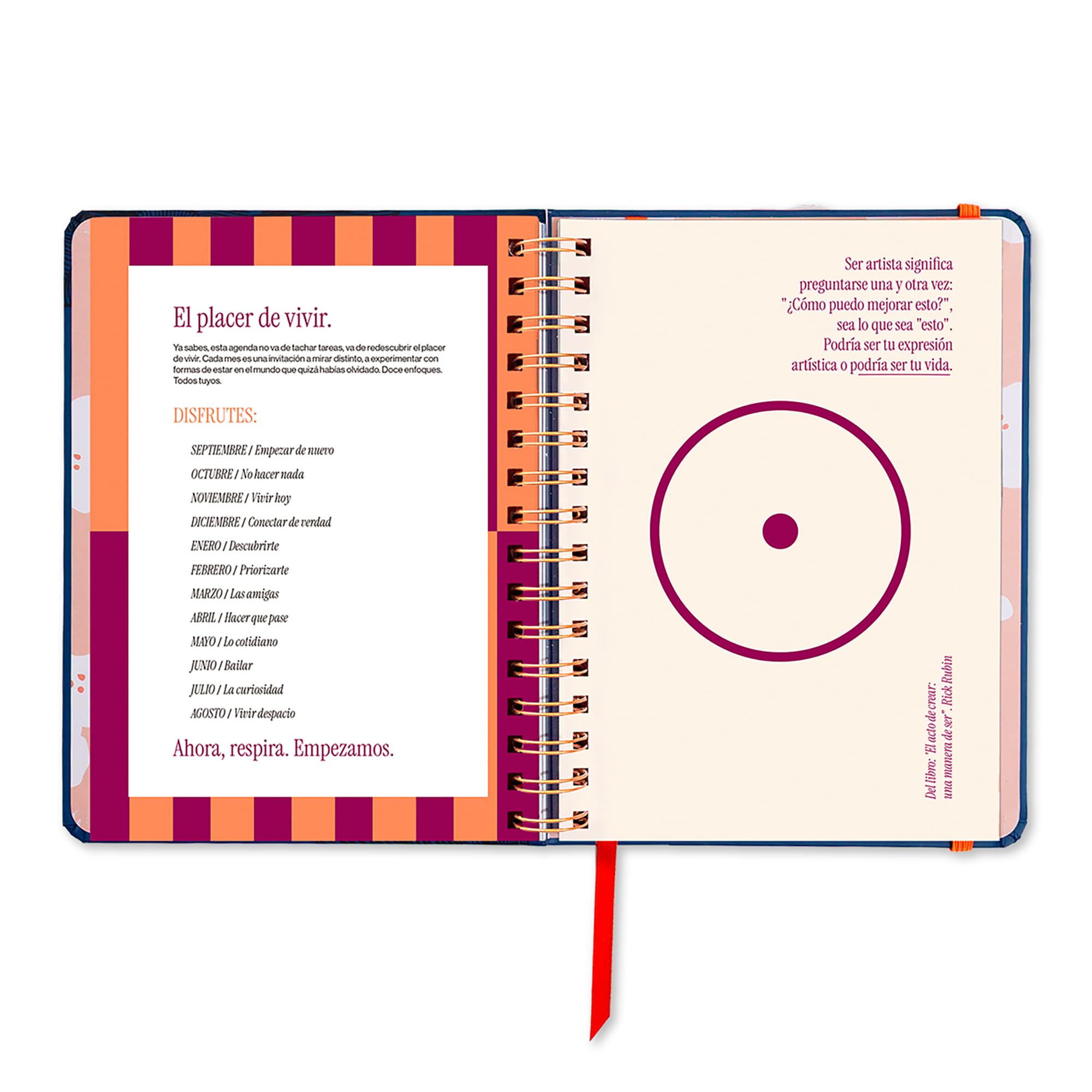 UO Agenda Escolar Kyoto Día Página: Empieza en septiembre de 2026 y Acaba en Agosto de 2027, Tapa Dura, con 134 Stickers, Goma elástica, Marcador de Regla y Cinta de Registro, Azul