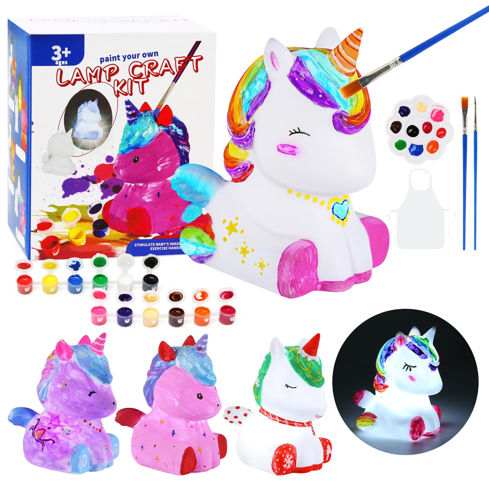 Cadeau Fille 4-12 Ans OSDUE Kit DIY Licorne Magique Avec Veilleuse LED - Loisir Créatif Pour Filles 4-12 Ans - Idée Cadeau Anniversaire Ou Noël Terrarium Licorne