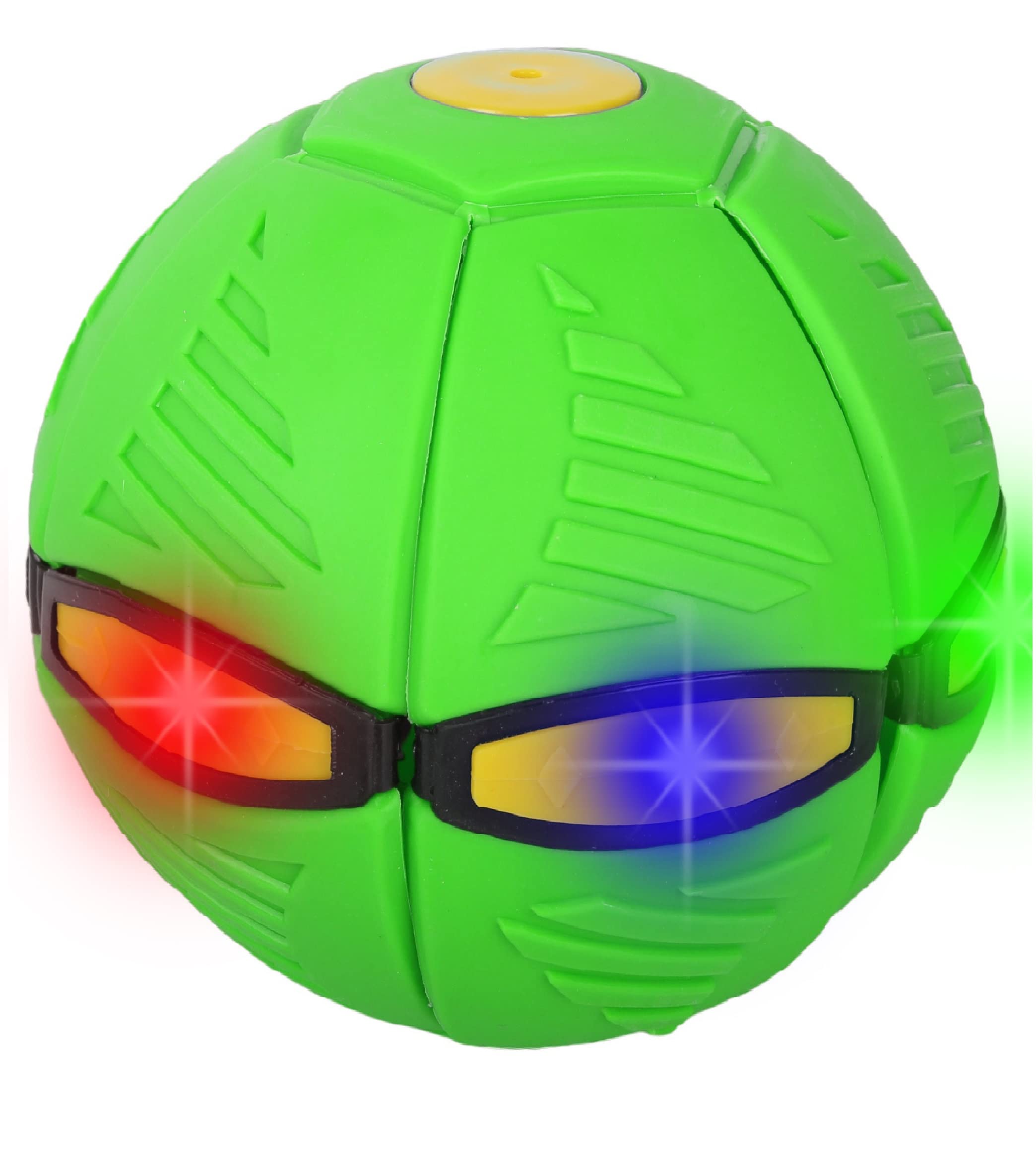 FeiWen Magic UFO Ball 3 light Deformed Flying Saucer Ball Vent Ball Frisbee Deformed Ball Parent-child Toys Beach Games Outdoor Sports Gift (z-6 lights green)