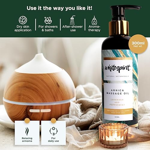 Miniatura 4 de WHITESPIRIT - Aceite de masaje de árnica para aliviar el dolor - Aceite de alivio de tensión premium con colágeno, lavanda y menta aceites