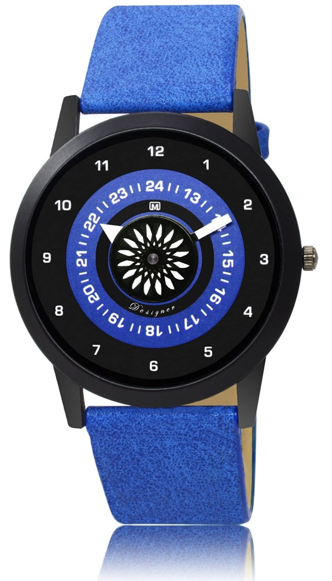 OM DESIGNER Analog Leather Belt Watch for Men & Boys BL-33 Blue (B09T1KDG72) Amazon Price History, Amazon Price Tracker