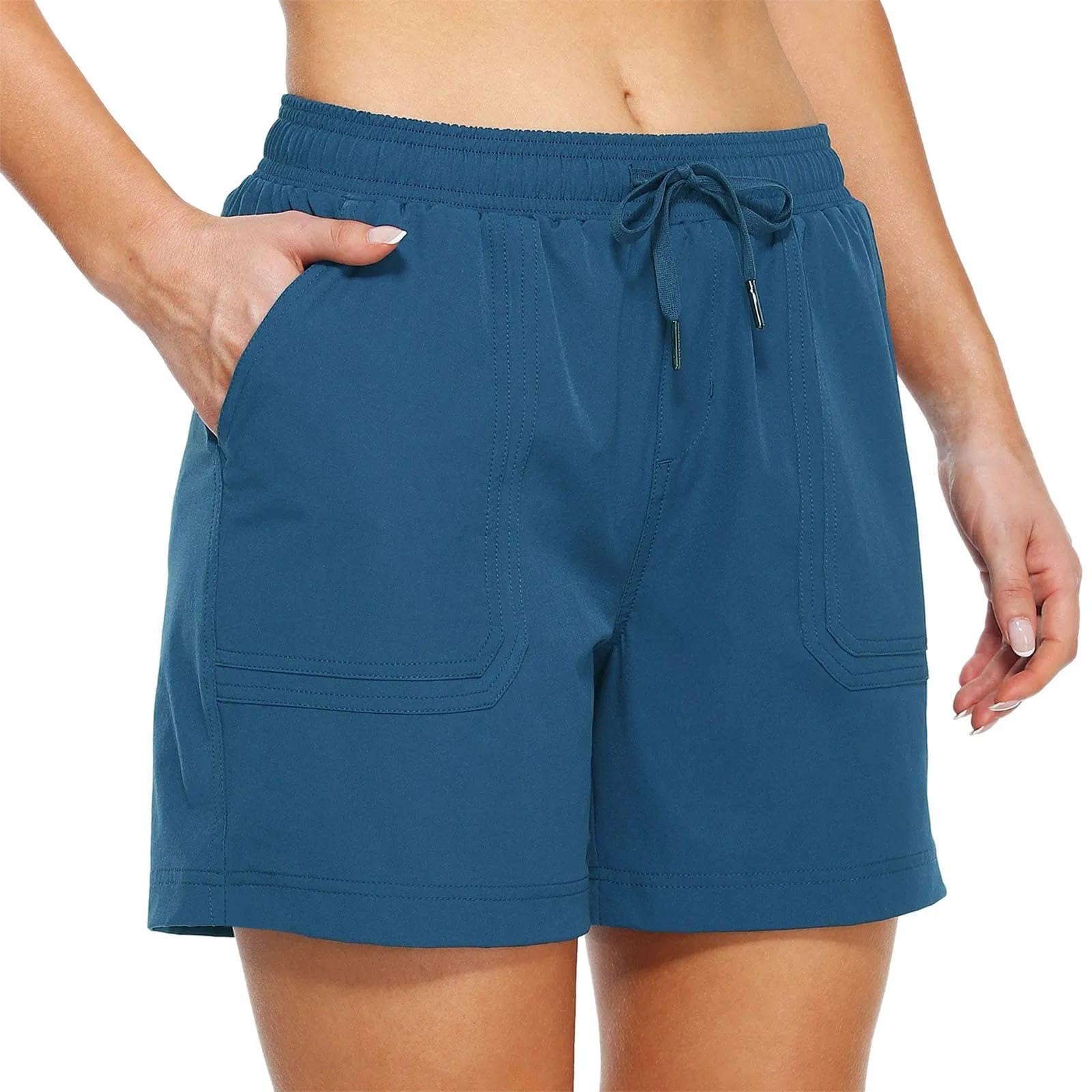 Short Jogging Shorts De Sport De Remise en Forme pour Dames Shorts De Cordon Shorts De Randonnée Shorts De Corde À Sauter Multi-Poches