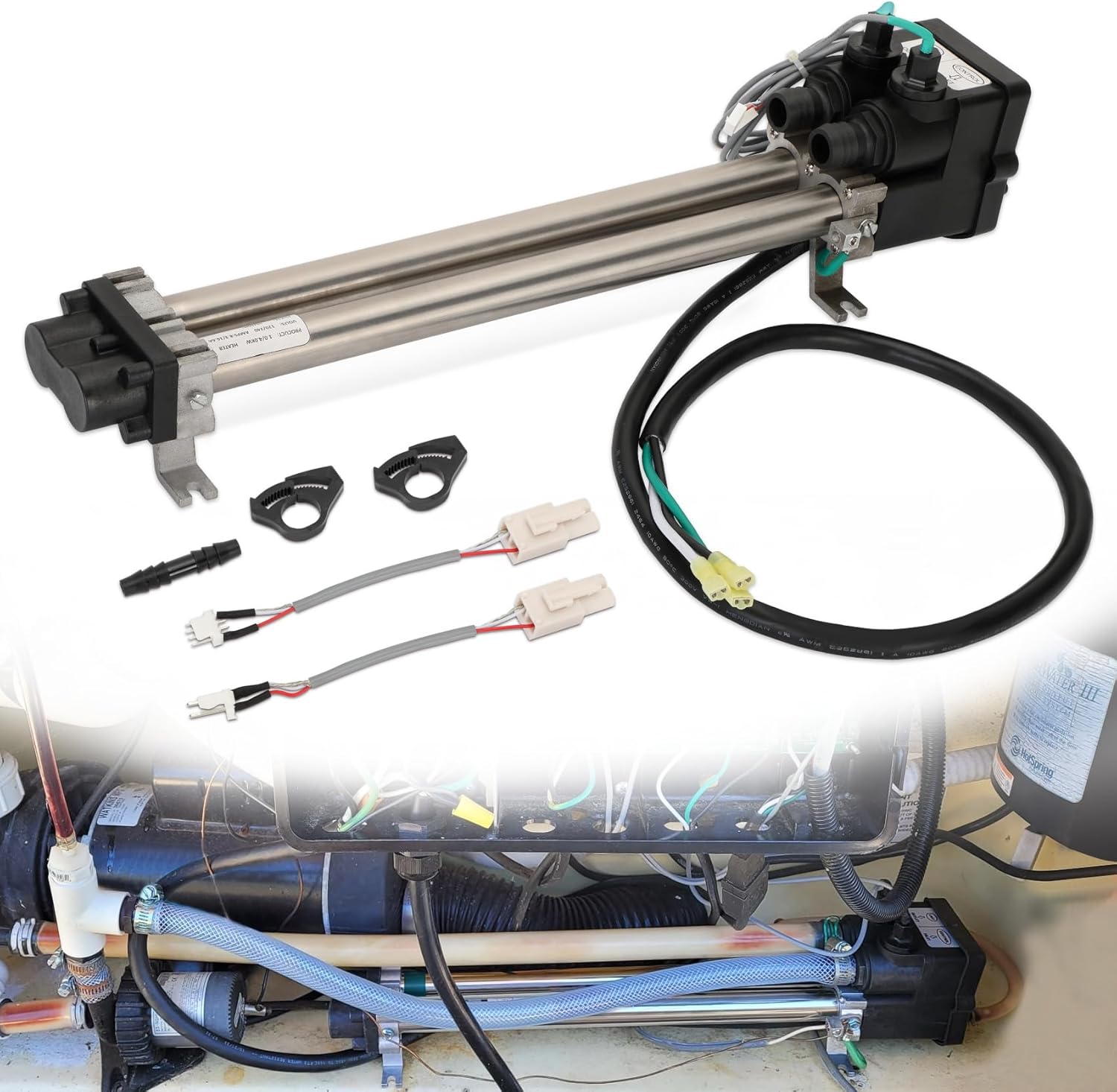 Photo 1 of Hot Tub Heater Titanium 26-C3160-2S w/Sensors Double-Barrel Spa Heater for 1995+ Hot Spring/Watkins/Tiger River/Caldera, No-Fault Spa Heater Replace C3160-2S, 73039, 73791 (1kW/4kW 120V/240V)