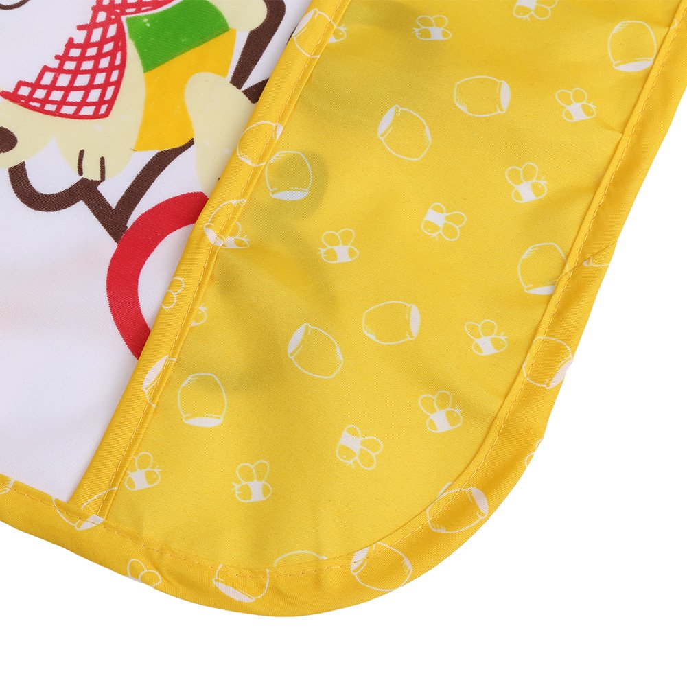 Grembiule da pittura per bambini, impermeabile, per pittura, cottura, cucina, artista, a maniche lunghe, con grande tasca, per bambini (S, arancione