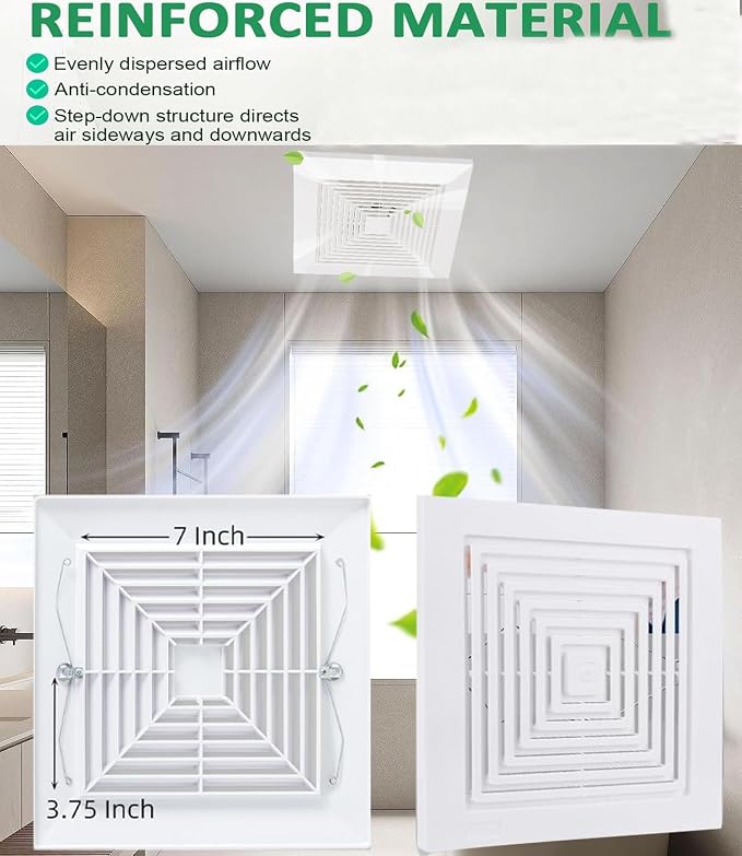 Cubierta de ventilador para baño 9x9 pulgadas miniatura 5