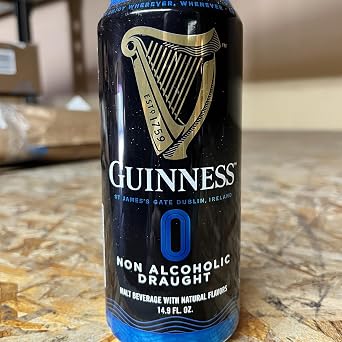 Guinness 0 Zero 6 Pack Non-Alcoholic Draught Stout Beer | 14.9oz Cans | Alcohol-Free Brew