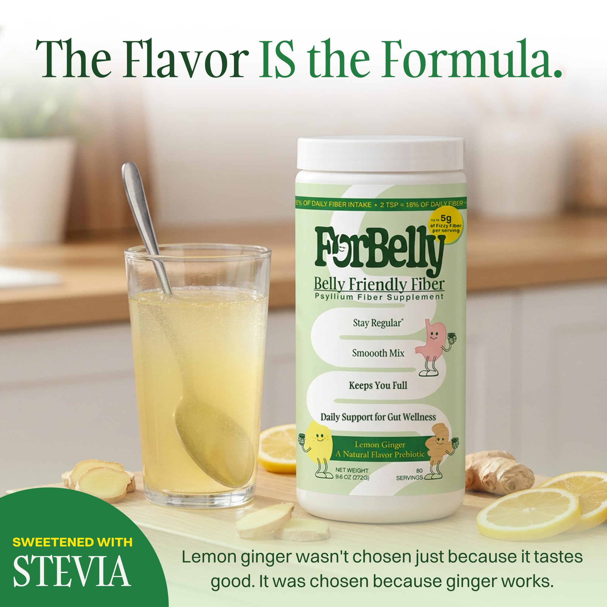 Psyllium Husk Powder Fiber Supplement Drink Mix, Lemon Ginger — Amazon image 2