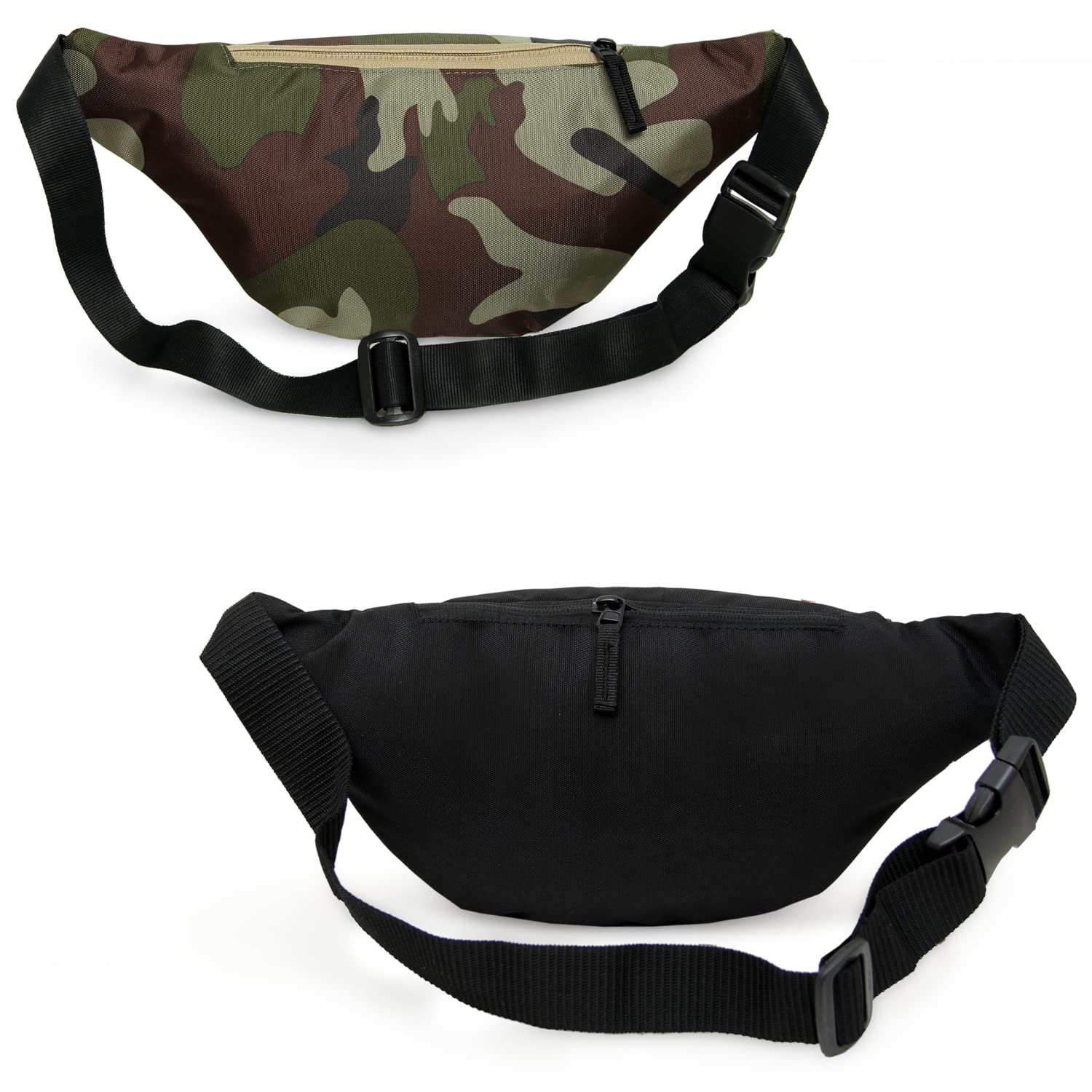 Worldstar Waist Bag for Men & Women, Slim Fanny Pack Casual Sling Shoulder Chest Pack with Adjustable Strap for Walking, Cycling, Running, Hiking Hold Phones, Keys, Cards (Rock Army & Black)-picture-32