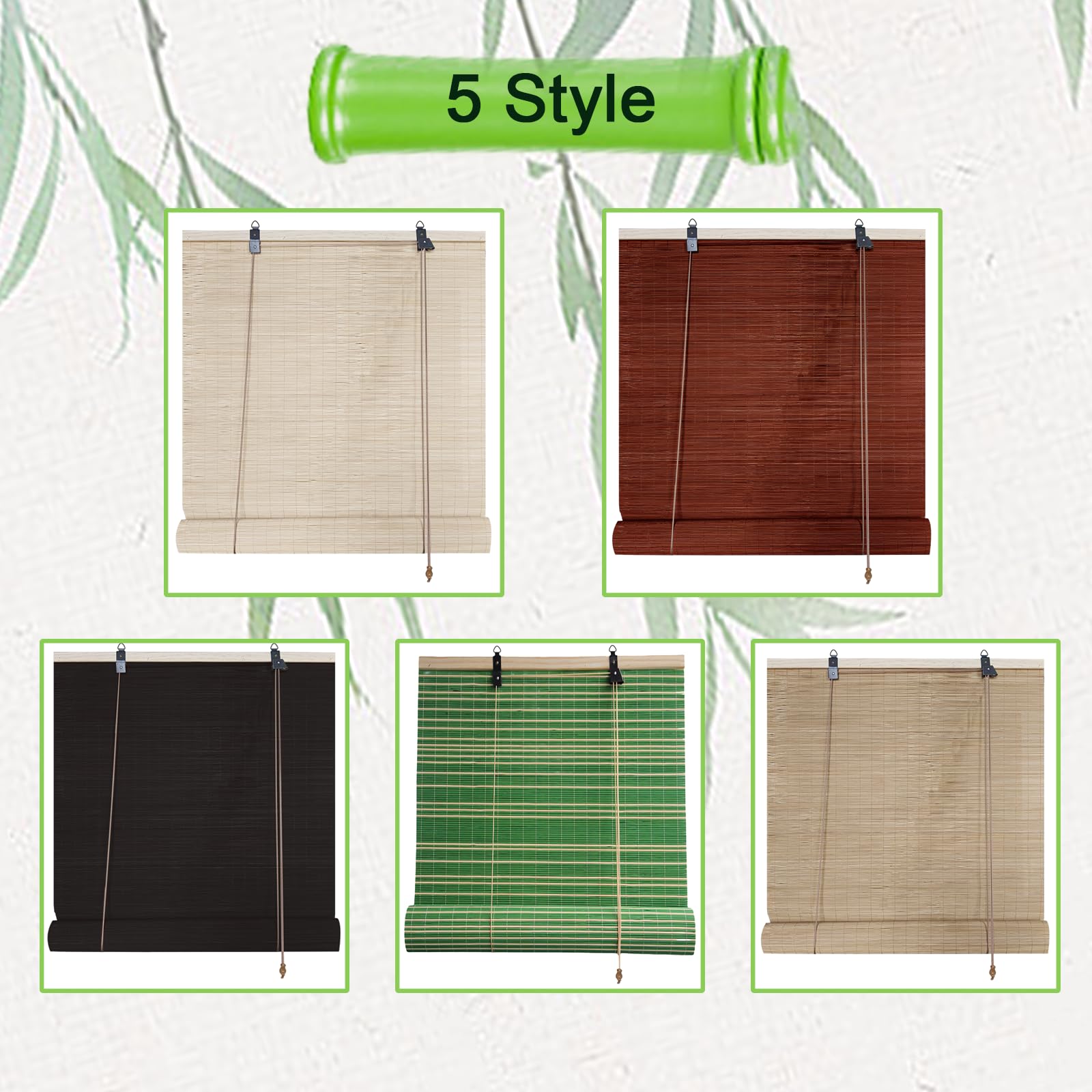 Store Bambou Extérieur,100x250cm Largeur Store Bateau en Bambou avec Lift,Parasols Stores Enrouleurs,60% Intimité Filtre Lumière,Protection Solaire,Couleur Bois Naturel