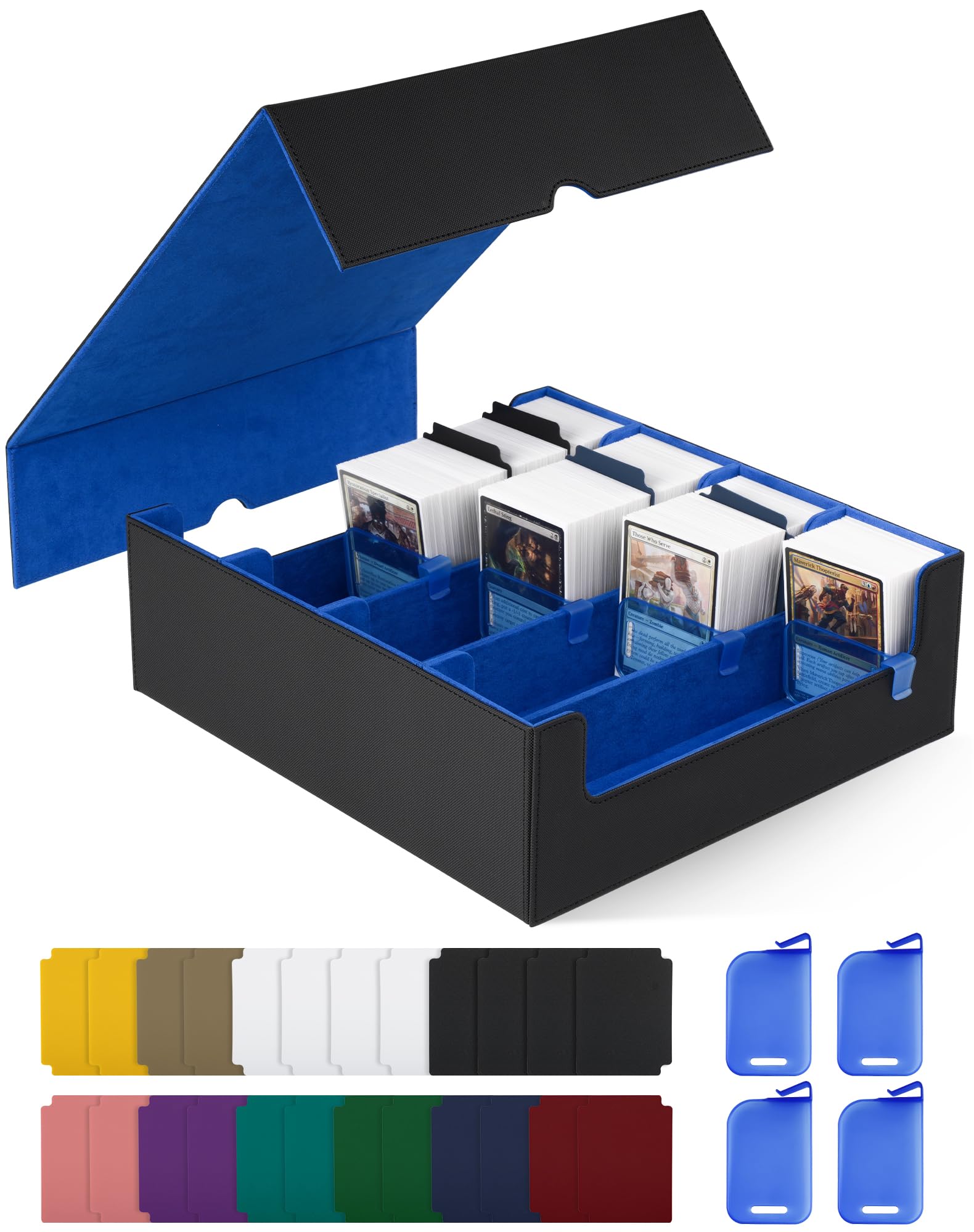 ZLCA Trading Card Storage Box, Commander Card Deck Case Holds 2400+ Cards, MTG Deck Box with 4 Stoppers