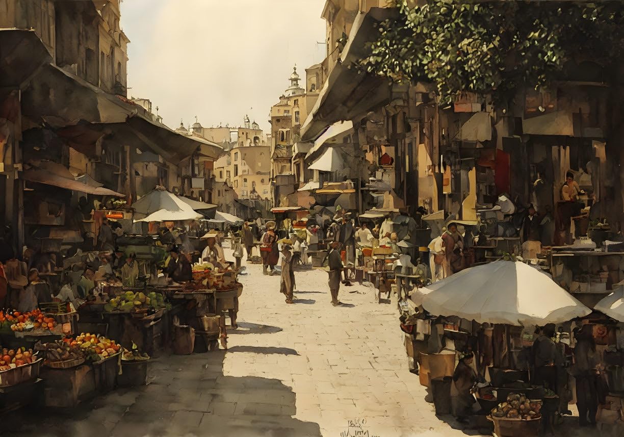 Affiche Market Keep Street SERENDIPITP impression sur toile premium 58x90 - 4