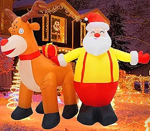 Christmas Outdoor Decorations,Inflatable Christmas Yard Decorations,Blow Up for Outdoor, Gift for Yard