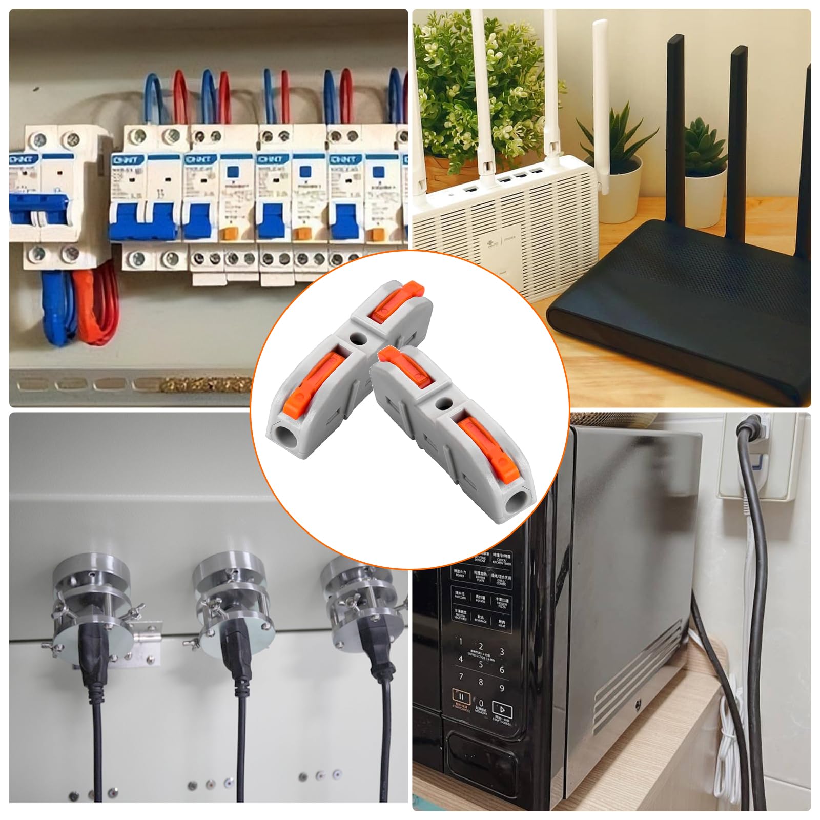 Connettori Elettrici Rapidi, 50 Pezzi Morsetti Elettrici, SPL-1 Terminali a Collegamento 1 Filo 2 Entrate per Cavi Combinabili Liberamente SPL2-5, PA/PC Ritardante di Fiamma