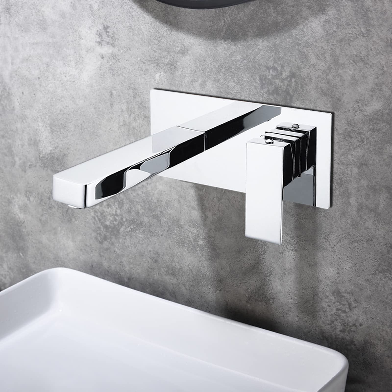 Waschtischarmatur Wasserfall Wasserhahn, Waschtischarmatur Unterputz für Wandmontage Einhebelmischer Waschtisch-Armaturen Badezimmer Küche Badezimmer Spültischarmaturen