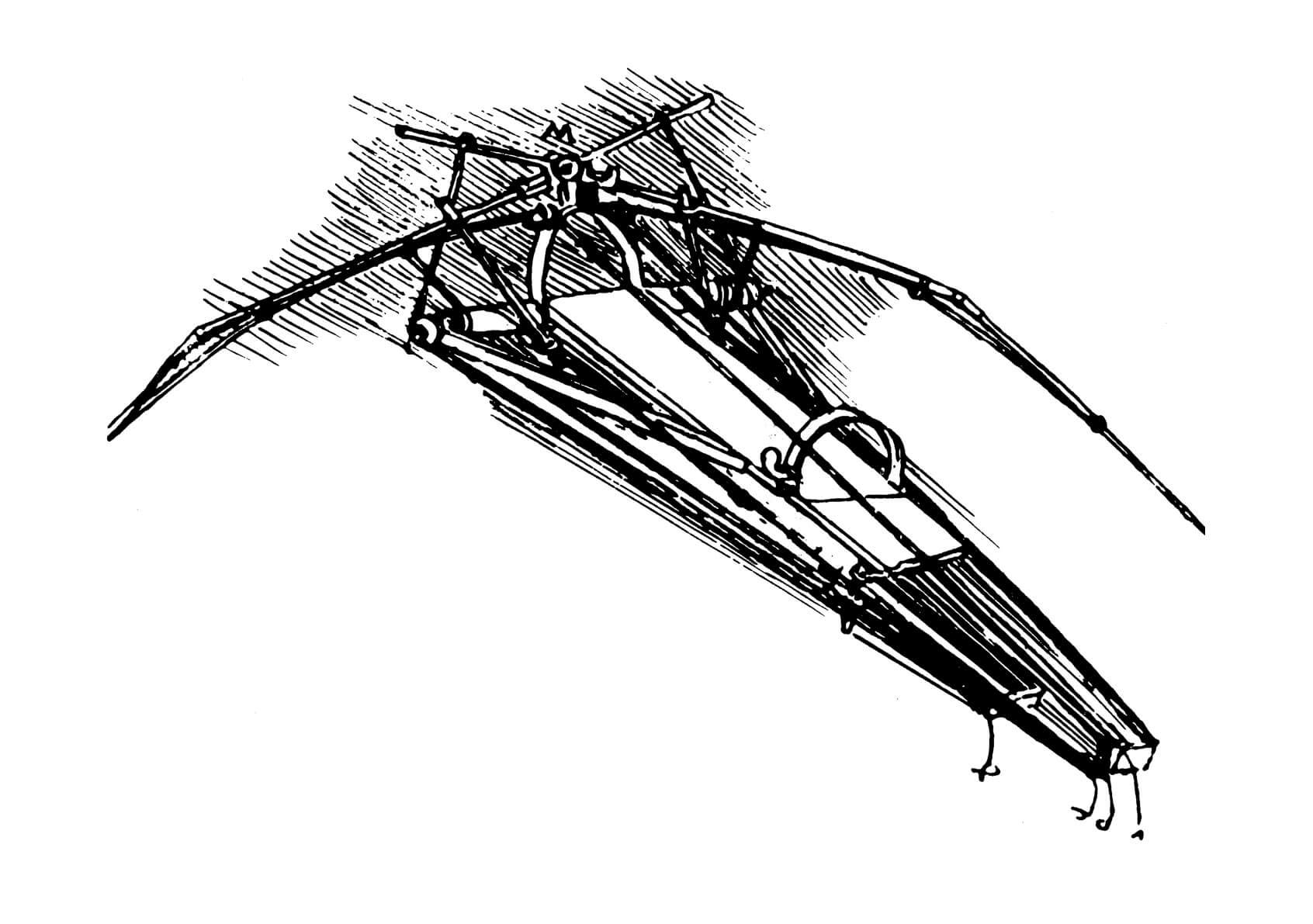 Ornithopter Da Vinci tableau encadre grand format pour decoration murale