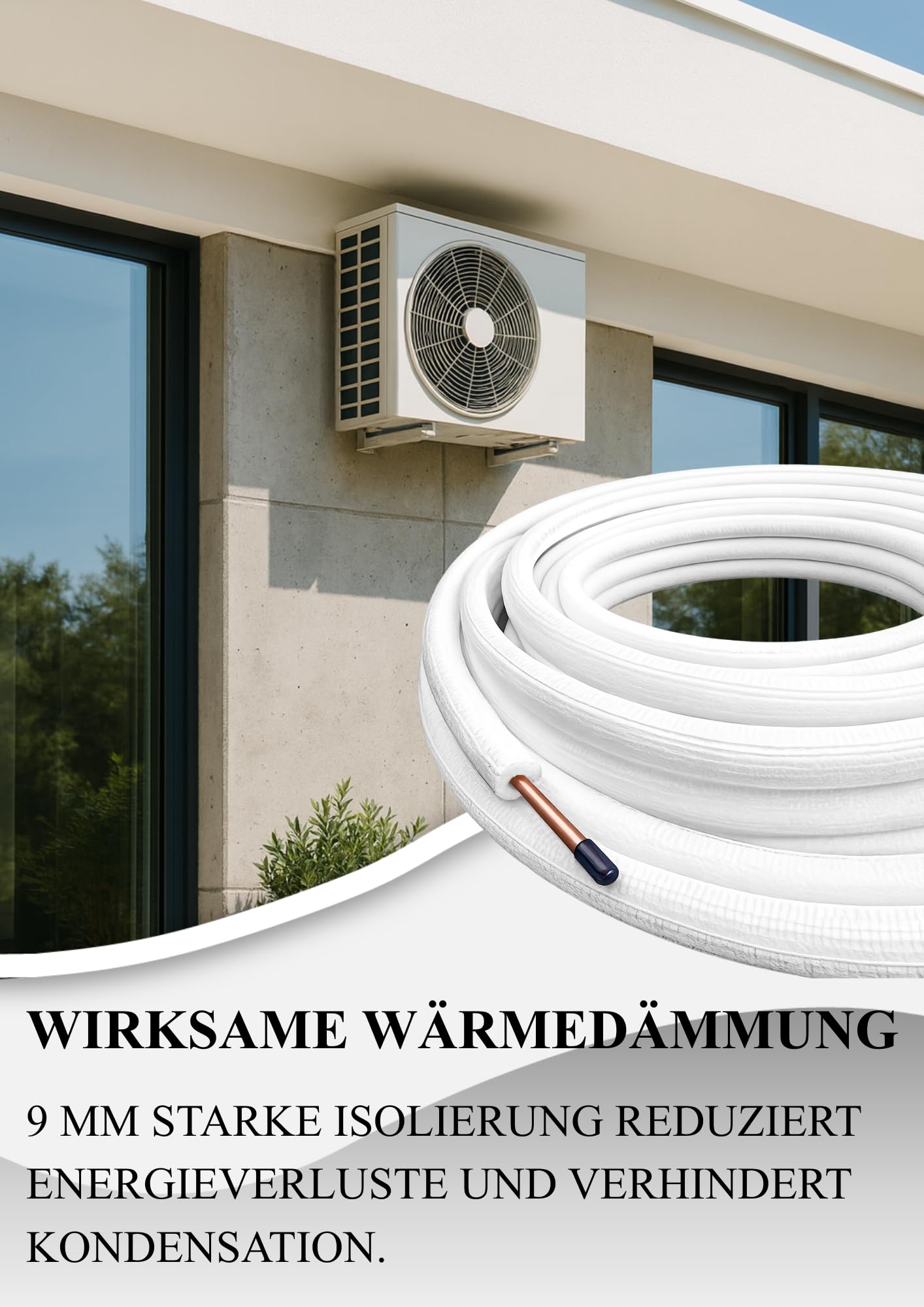 Black panda Kupferrohr-Set 1/4" & 3/8" – 2x24 m mit 9 mm Isolierung - Klimaanlagen Rohre aus hochwertigem Kupfer für Split-Klimageräte - Energieeffizient & korrosionsbeständig