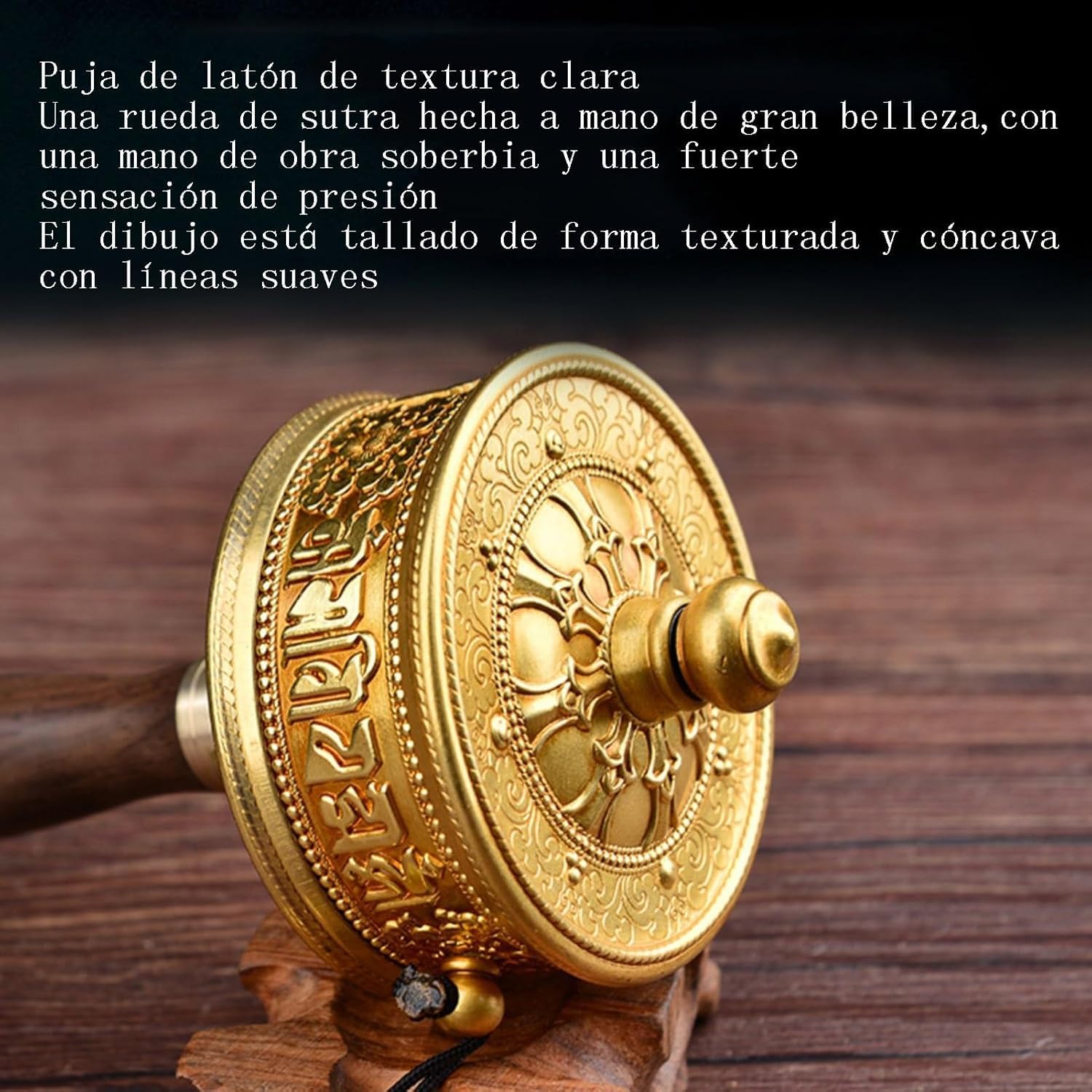 Ruota di Preghiera tibetana, Ruota di Preghiera tibetana Portatile in Rame 6 Caratteri la