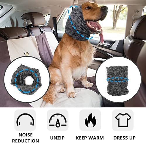 Miniatura 3 de Quiet Ears - Protección contra el ruido de los perros, redecilla elástica para perros para reducir el ruido, el aseo y el baño, orejeras con