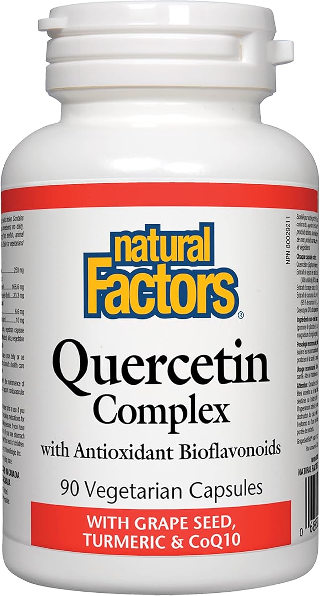 Natural Factors Natural Factors - Quercetin Complex with Grape Seed, Turmeric & CoQ10, 90 vcaps