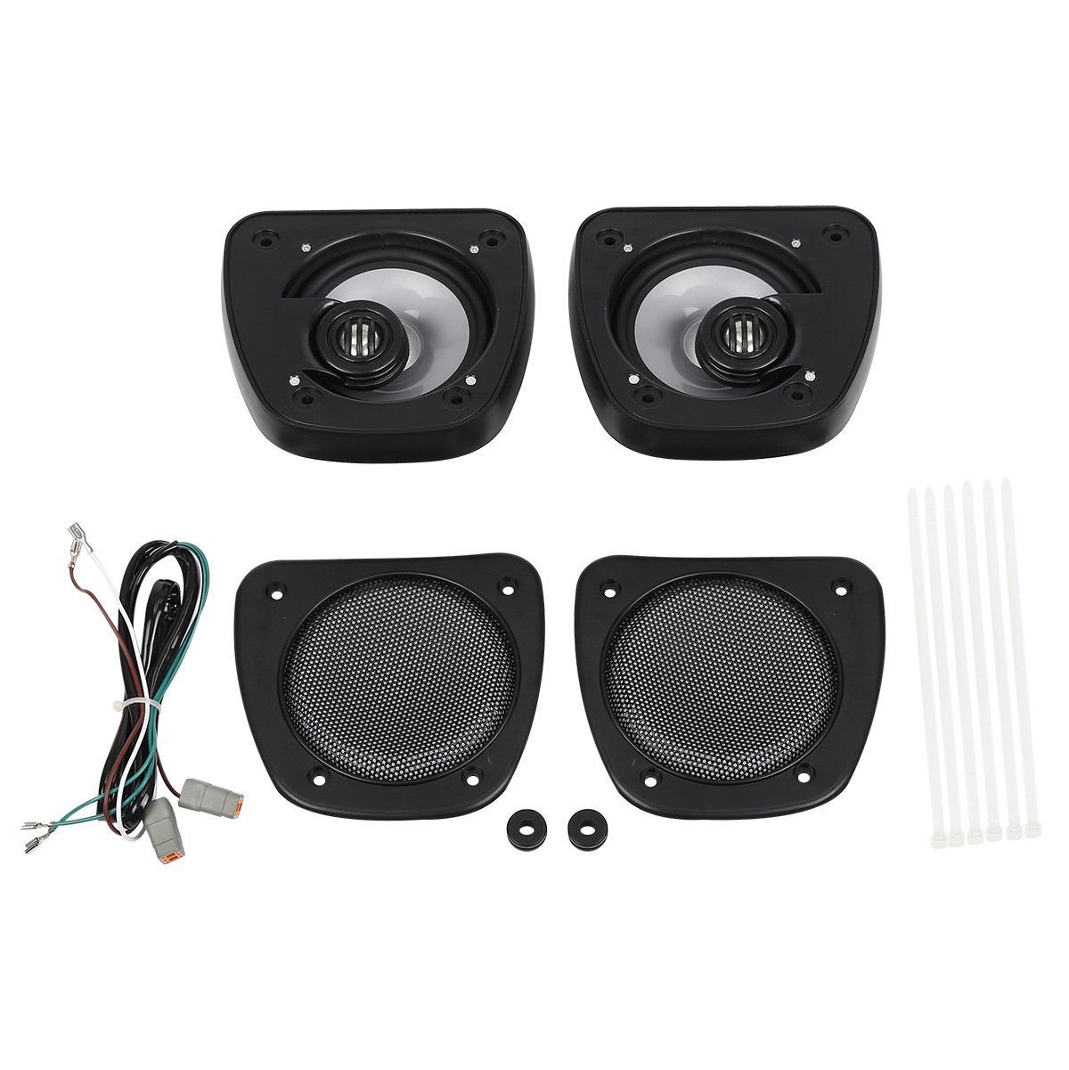 XFMT Black Audio Fairing Lower Speaker Kit Compatible with Harley FLHTC FLHX FLTRX FLHTCUTG 06-13