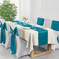 Vista 76 de Manyshofu 12Pcs Satin Orange Table Runner - 12 x 72 Inch Long Size, Party Table Runner Decor Bright & Smooth Wedding Decorations Table Runners for