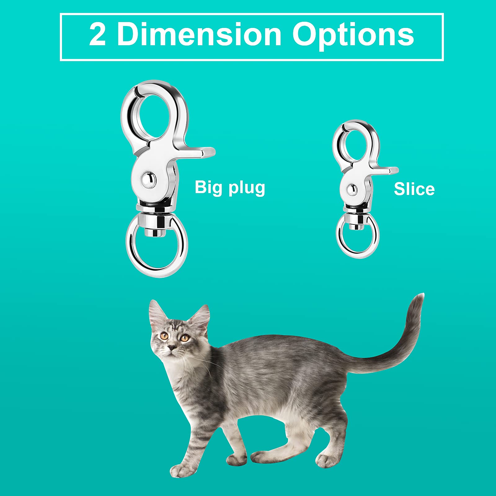 Cobee Hondenpenningclips met ringen, 4 stuks ID-tagclips