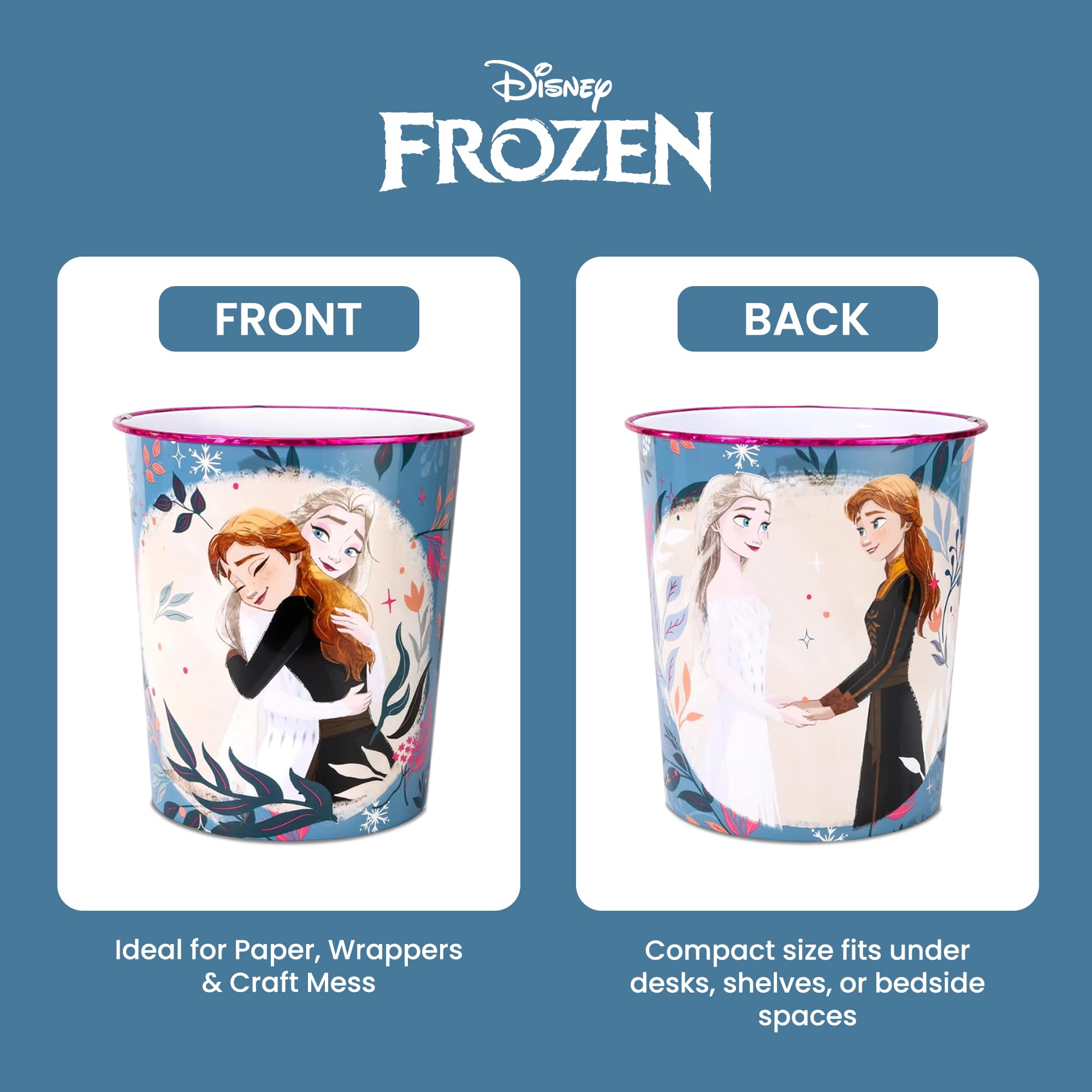 Frozen - Cestino per rifiuti per bambini, per camera da letto, studio, scrivania, pattumiera